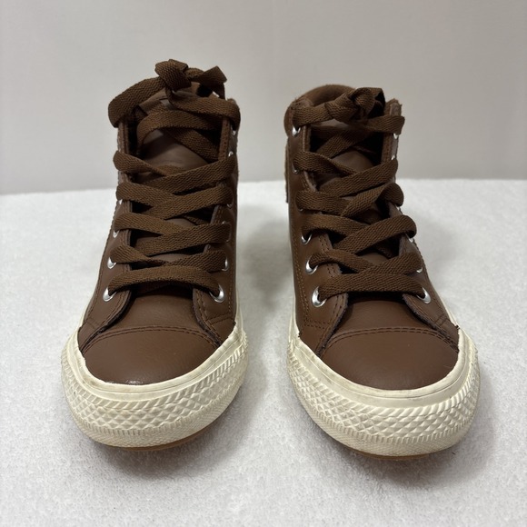 Converse Chuck Taylor All Star PC Boot Hi Junior US 2.5 Leather Shoes Brown - Picture 2 of 14